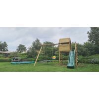 Speeltoestel De Boomhut incl. glijbaan en schommel aanbouw
