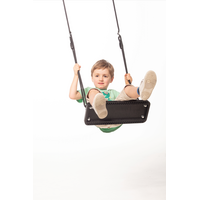 Rubber zitje met stalen inlegplaat - zwart