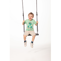 Rubber zitje met stalen inlegplaat - zwart