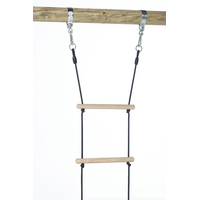 Houten touwladder (zwart touw)