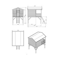 Safari houten speelhuisje Flamingo - Afmetingen