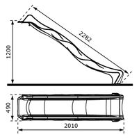 KBT glijbaan 120 cm - Afmetingen