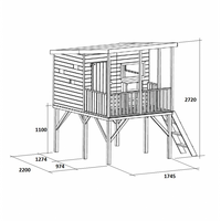 Safari houten speelhuisje Zeemeeuw - Afmetingen