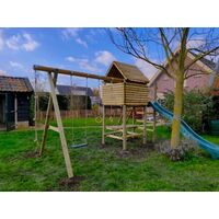 Speeltoestel De Boomhut incl. glijbaan en schommel aanbouw