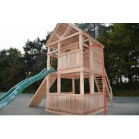 Speeltoestel Bonobo | Douglas hout - incl. glijbaan, klimwand, trap, speelhuis en terras