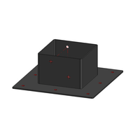 Muurbeugel / Paalhouder - Zwart