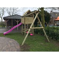 Speeltoestel De Boomhut incl. glijbaan en schommel aanbouw