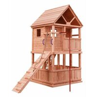 Speeltoestel Bonobo | Douglas hout - incl. glijbaan, klimwand, trap, speelhuis en terras