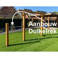 Houten schommel met glijbaan Douglas of grenen | model Boerderij Kip - Aanbouw duikelrek