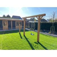 Douglas schommelframe, houten schommel met duikelrek