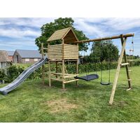 Speeltoestel De Boomhut incl. glijbaan en schommel aanbouw