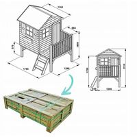 Safari houten speelhuis Schildpad - Afmetingen