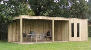 Tuinhuis met overkapping 3.18 x 8.16 - Welles Tuinhout