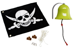 Piratenvlag en bel voor speelhuisjes - Welles Tuinhout
