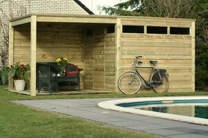Tuinhuis met overkapping - Welles tuinhout