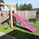 Houten schommel met glijbaan Douglas of grenen | model Boerderij Kip